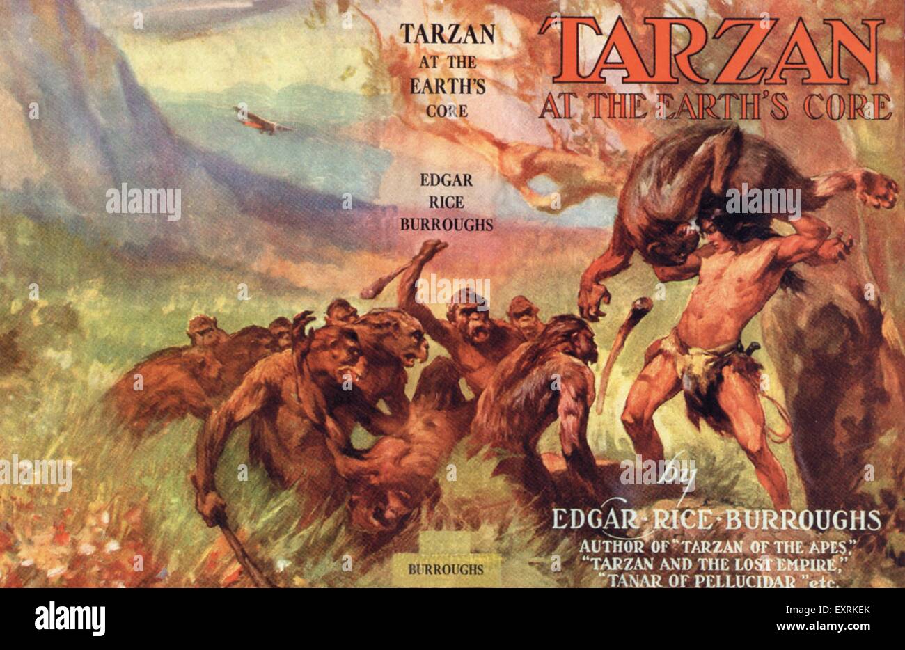 1920s USA Tarzan At The Earth's Core by Edgar Rice Burroughs Book Cover Stock Photo