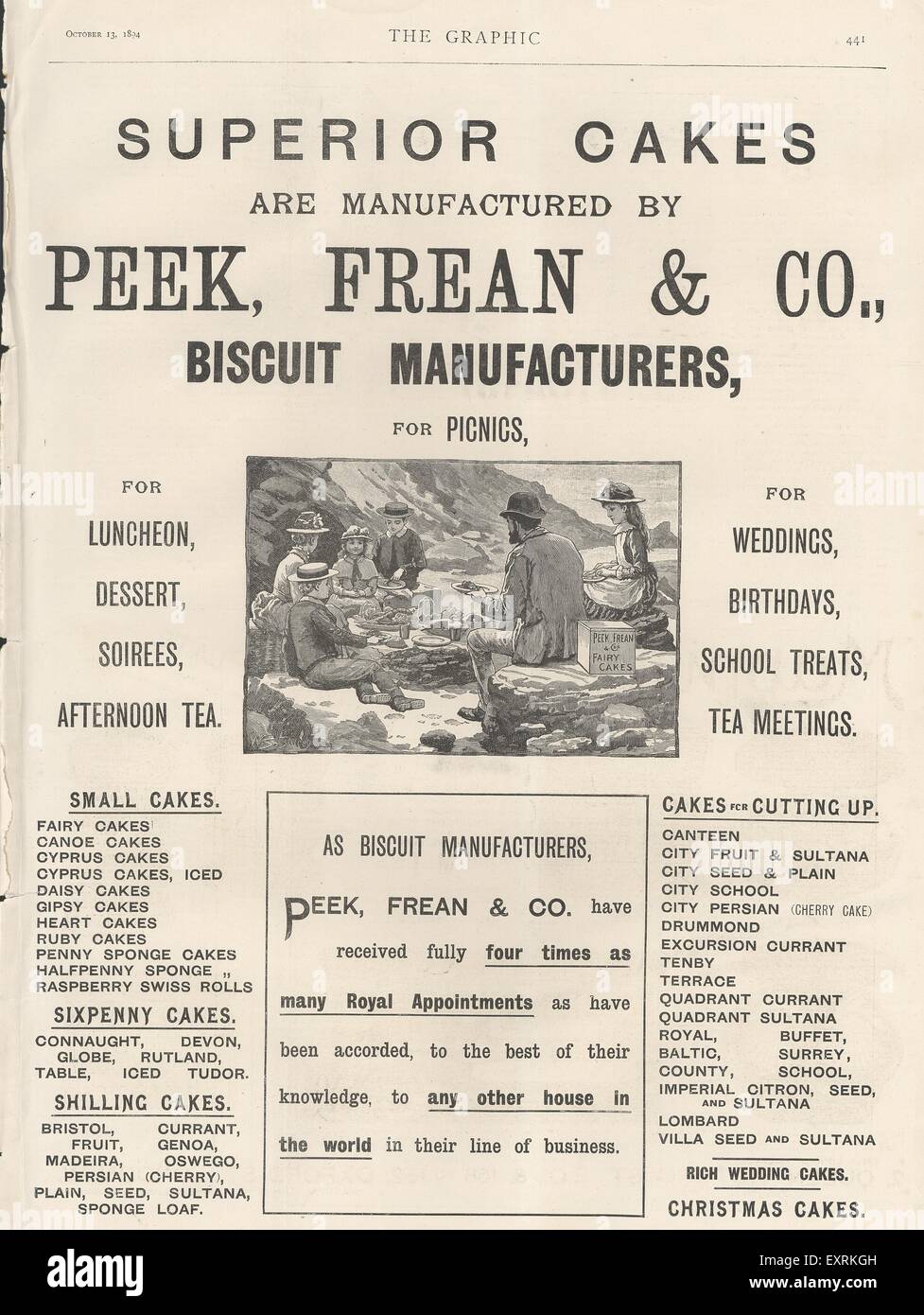 1890s UK Peek, Frean and Co Magazine Advert Stock Photo