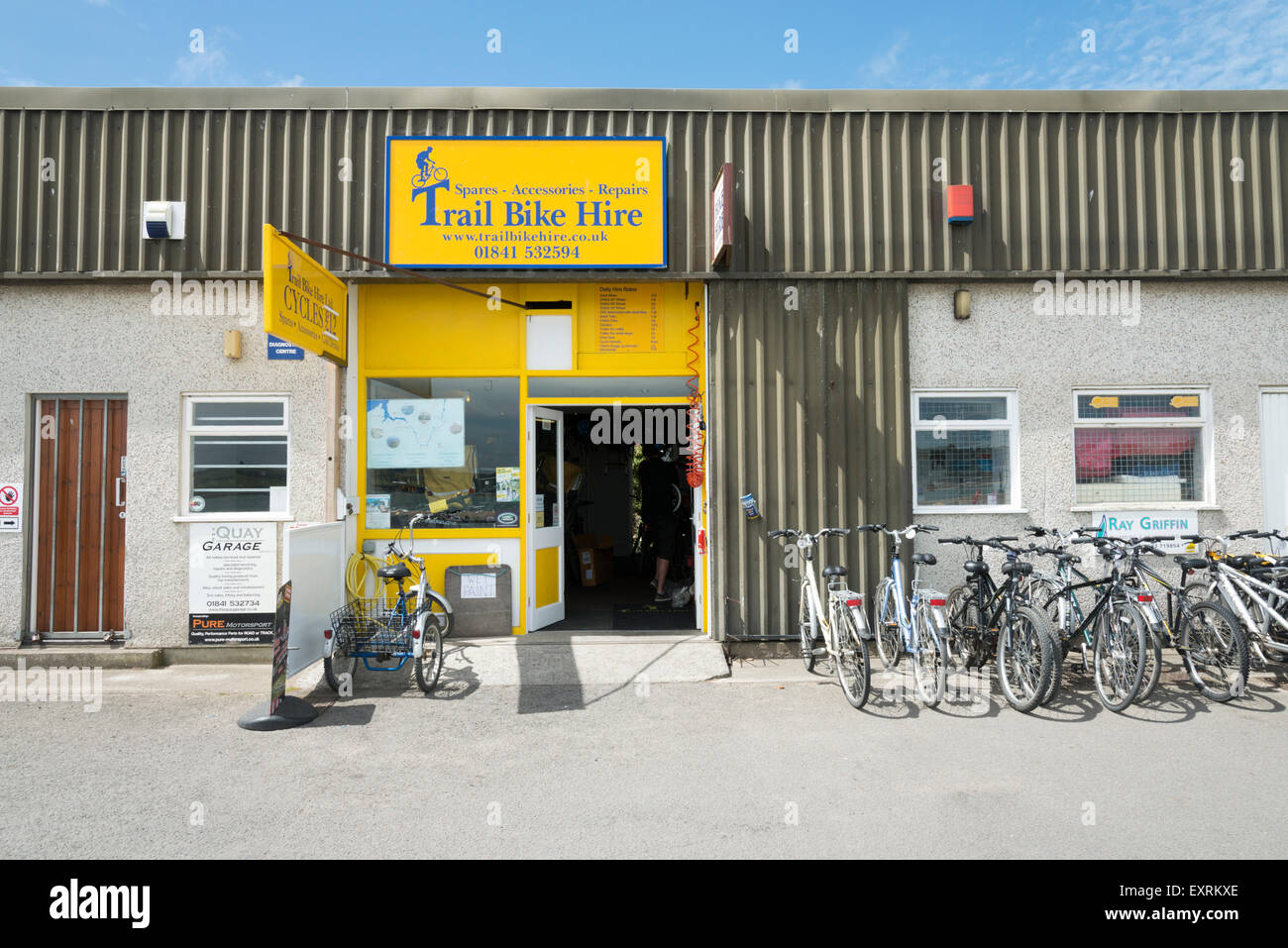 The Trail Bike Hire shop on the Camel Trail at Padstow Cornwall UK Stock Photo Alamy