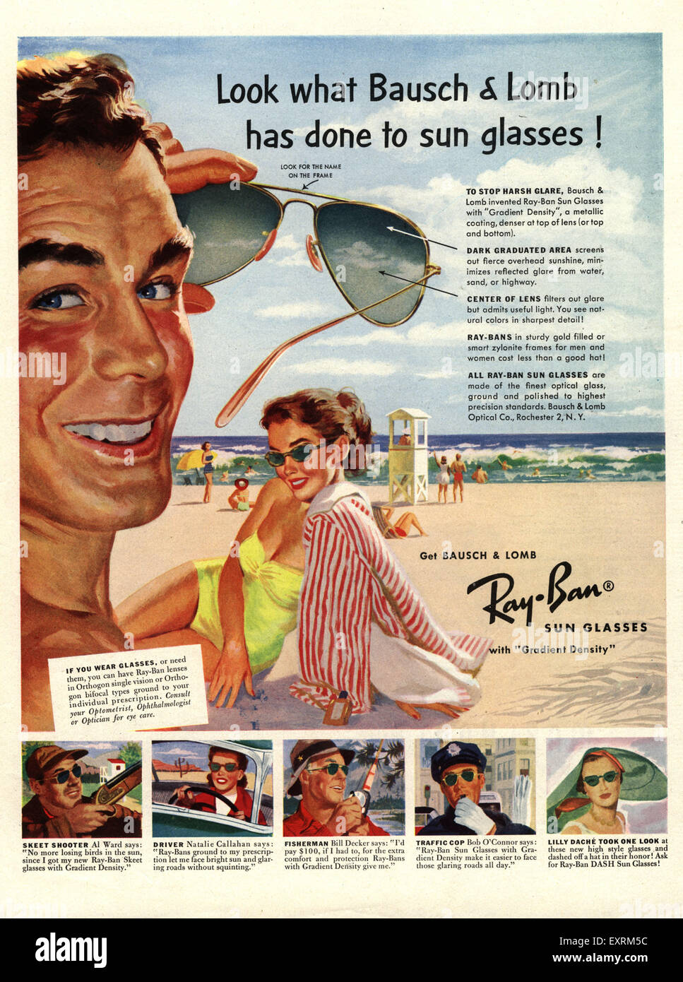 1950s USA Ray-Ban Magazine Advert Stock Photo - Alamy