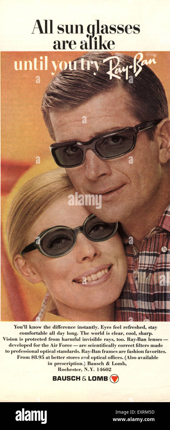 1960s USA Ray-Ban Magazine Advert Stock Photo - Alamy