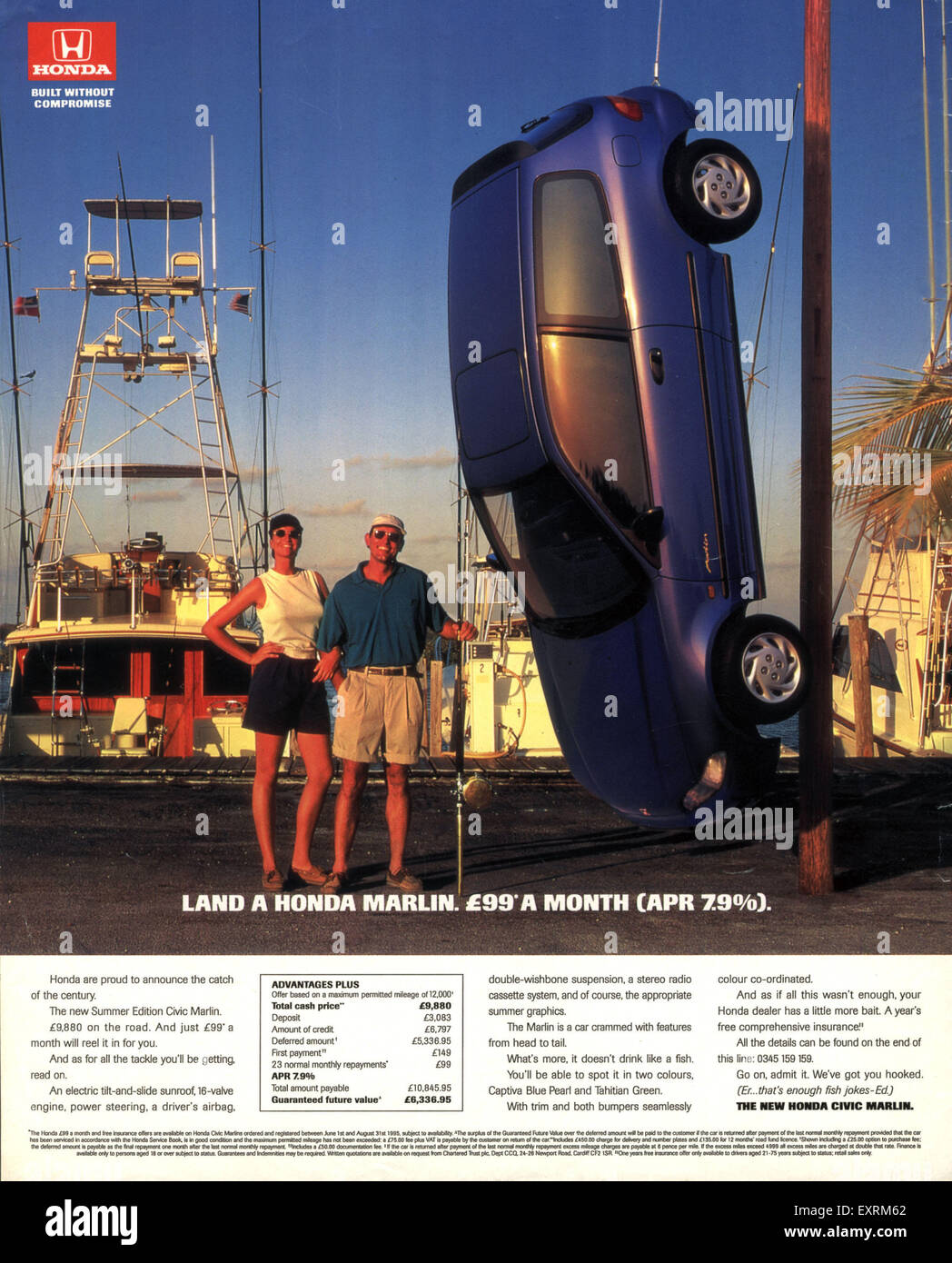 1990s UK Honda Marlin Magazine Advert Stock Photo - Alamy