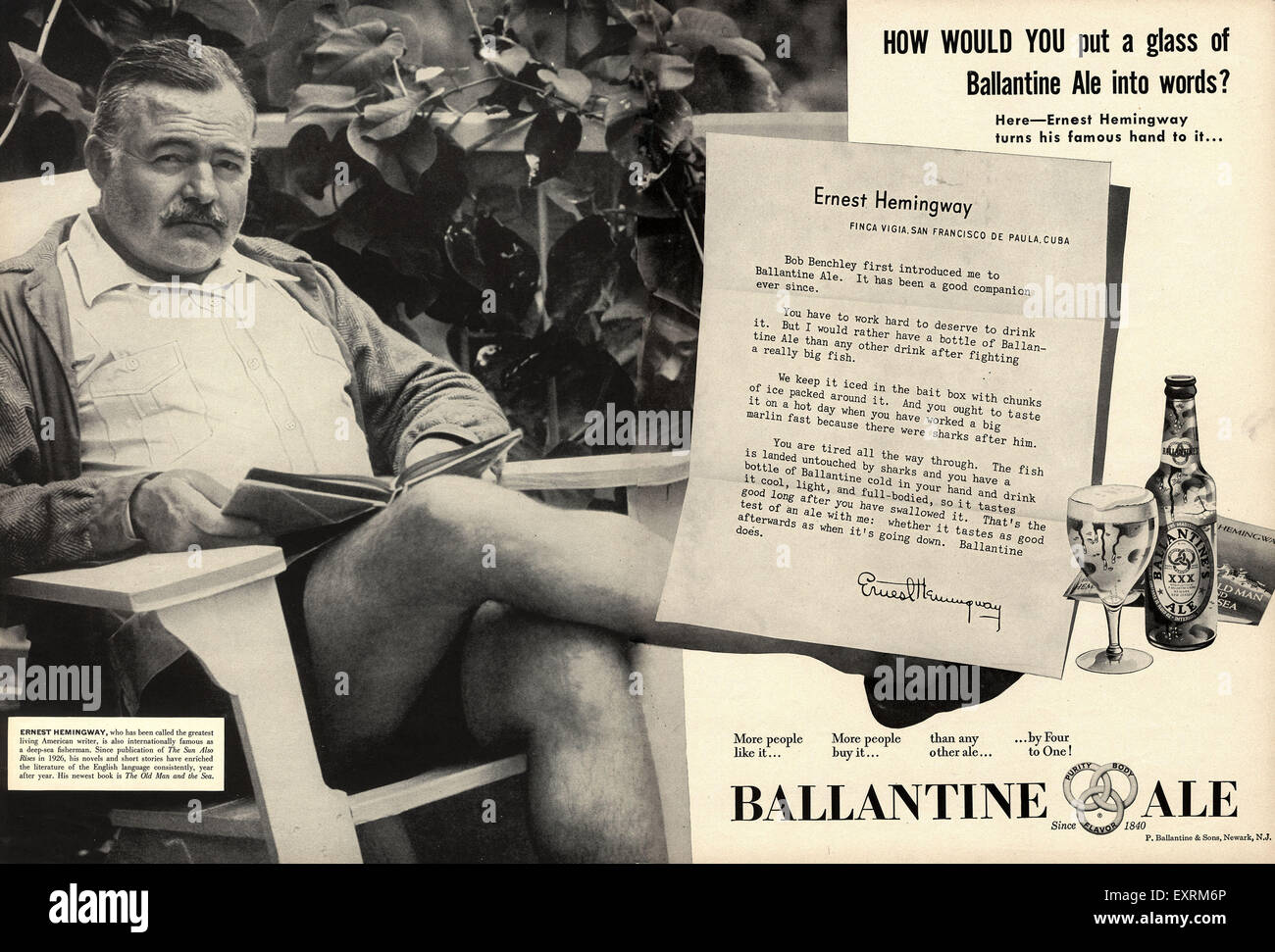 1940s USA Ballantine's Magazine Advert Stock Photo