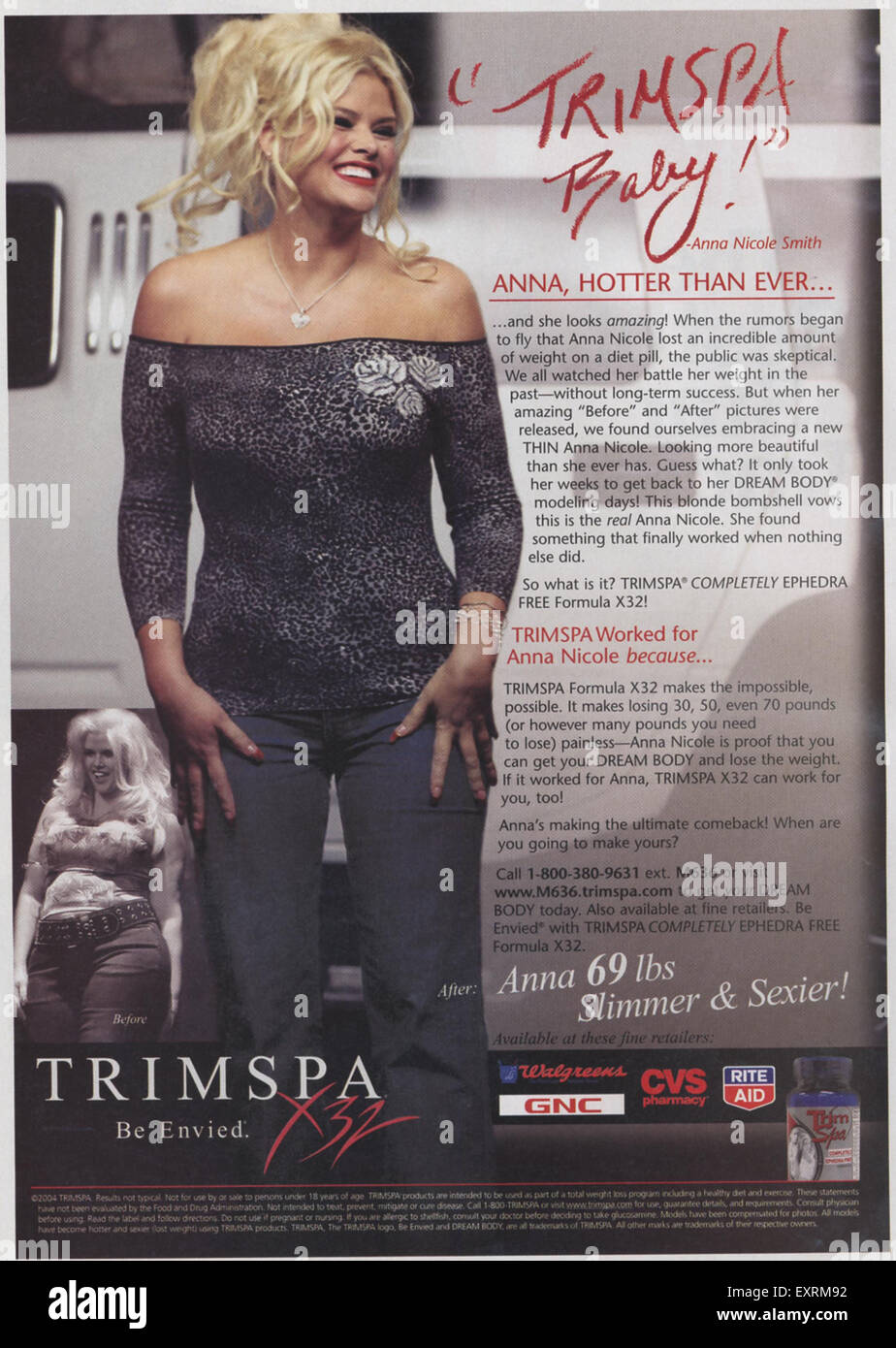 2000s UK Trimspa Magazine Advert Stock Photo