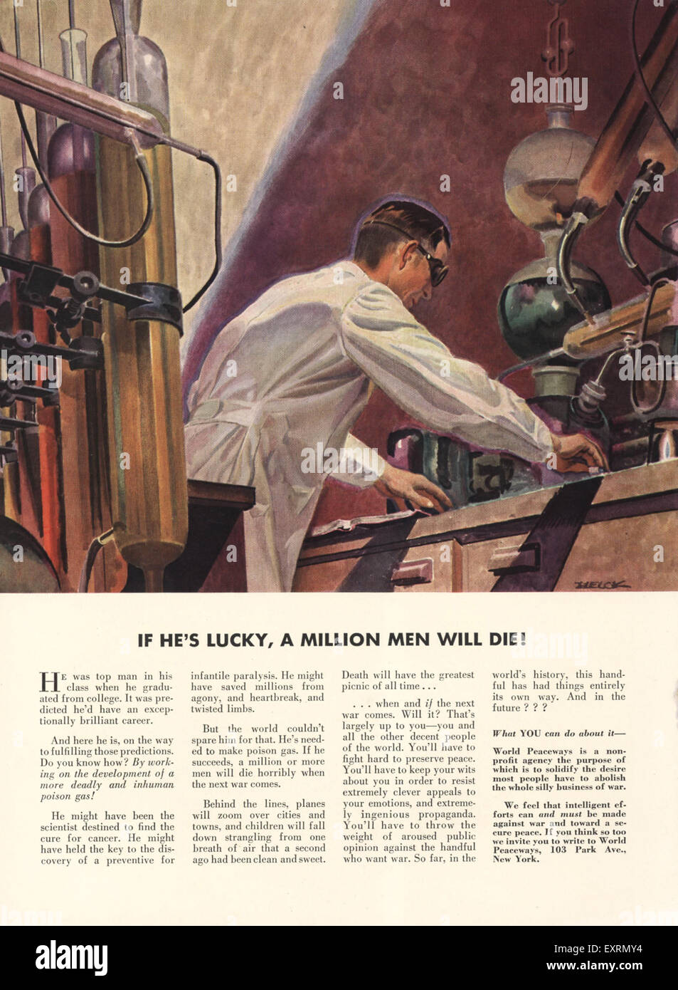 1930s USA World Peaceways Magazine Advert Stock Photo
