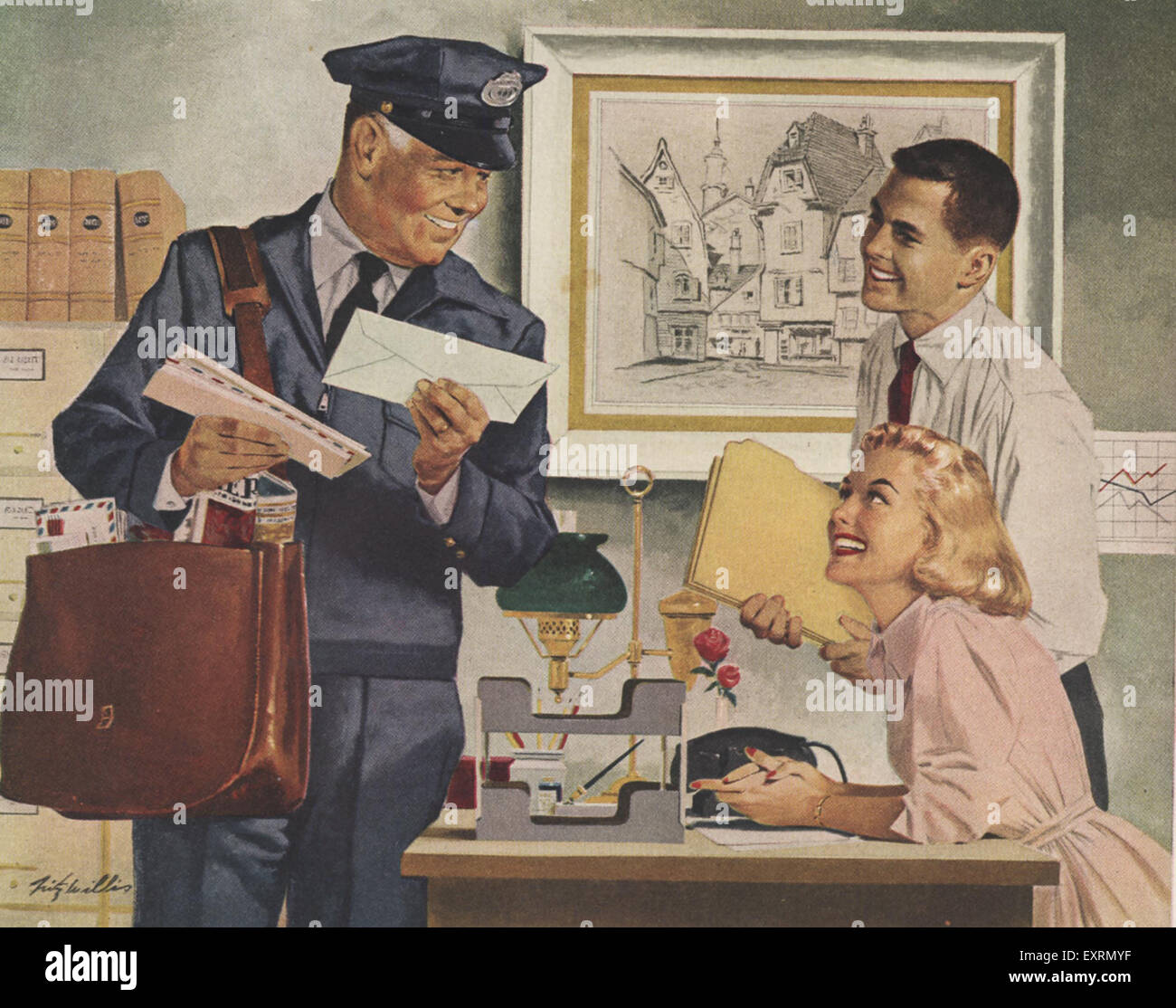 1950s USA Gilbert Quality Papers Magazine Advert Stock Photo