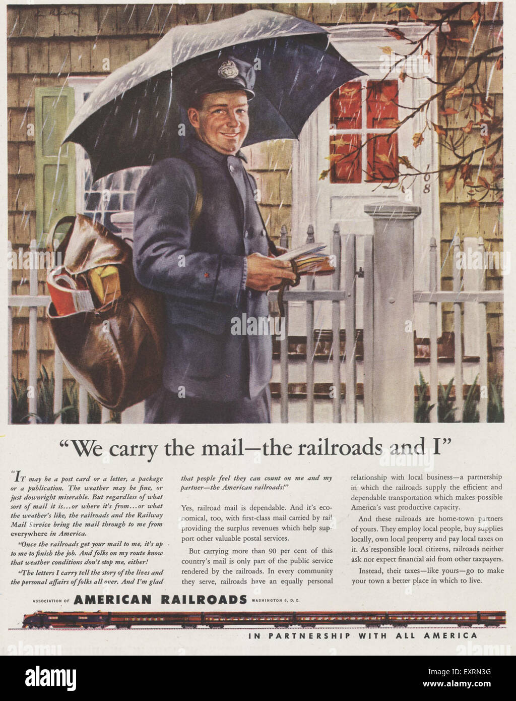 1950s USA American Railroads Magazine Advert Stock Photo