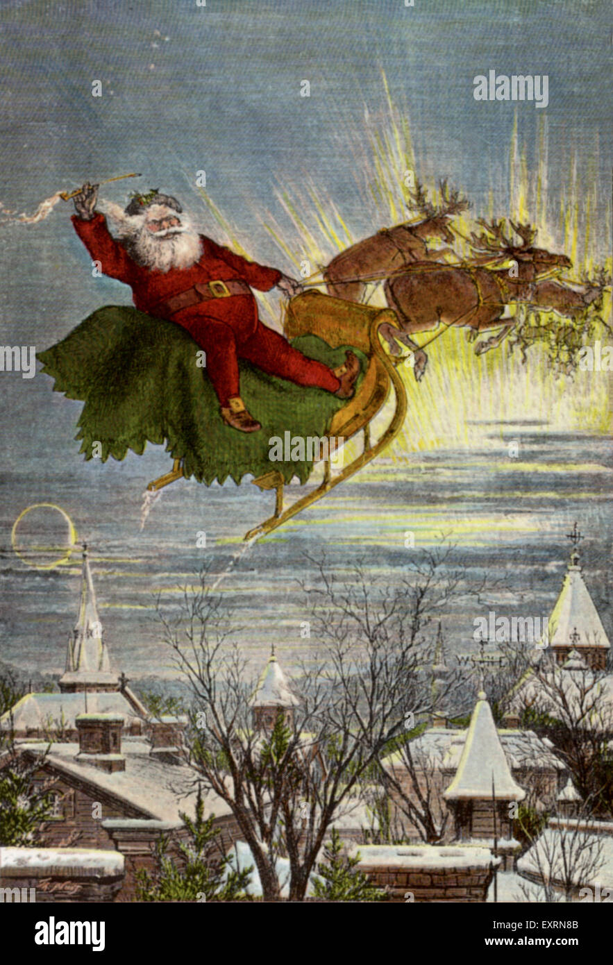 1870s UK Christmas Greetings Card Stock Photo