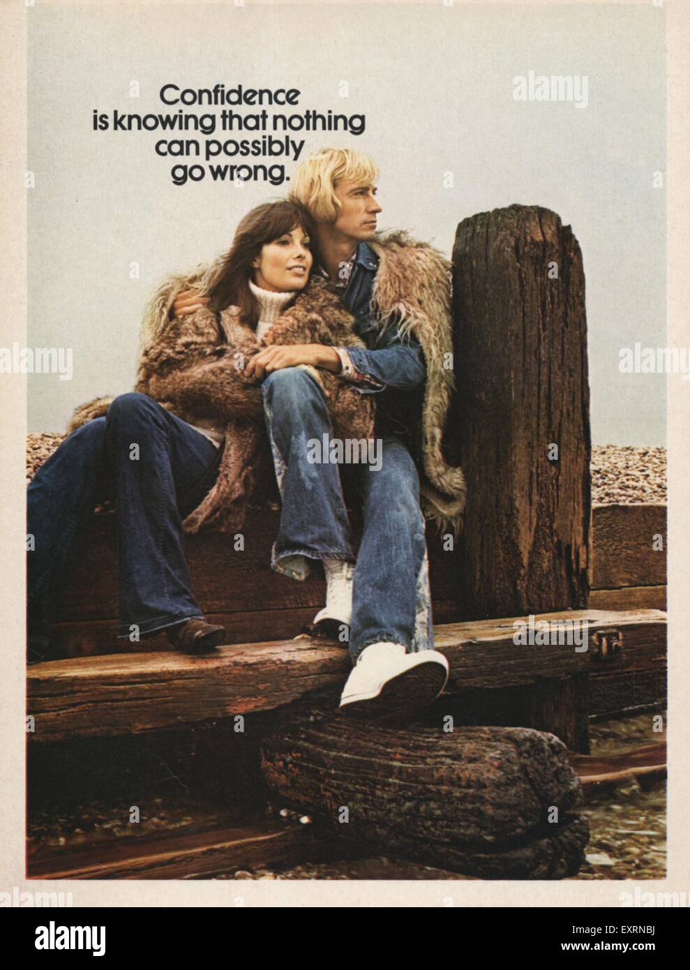 1970s UK Afghan Coats Magazine Advert Stock Photo