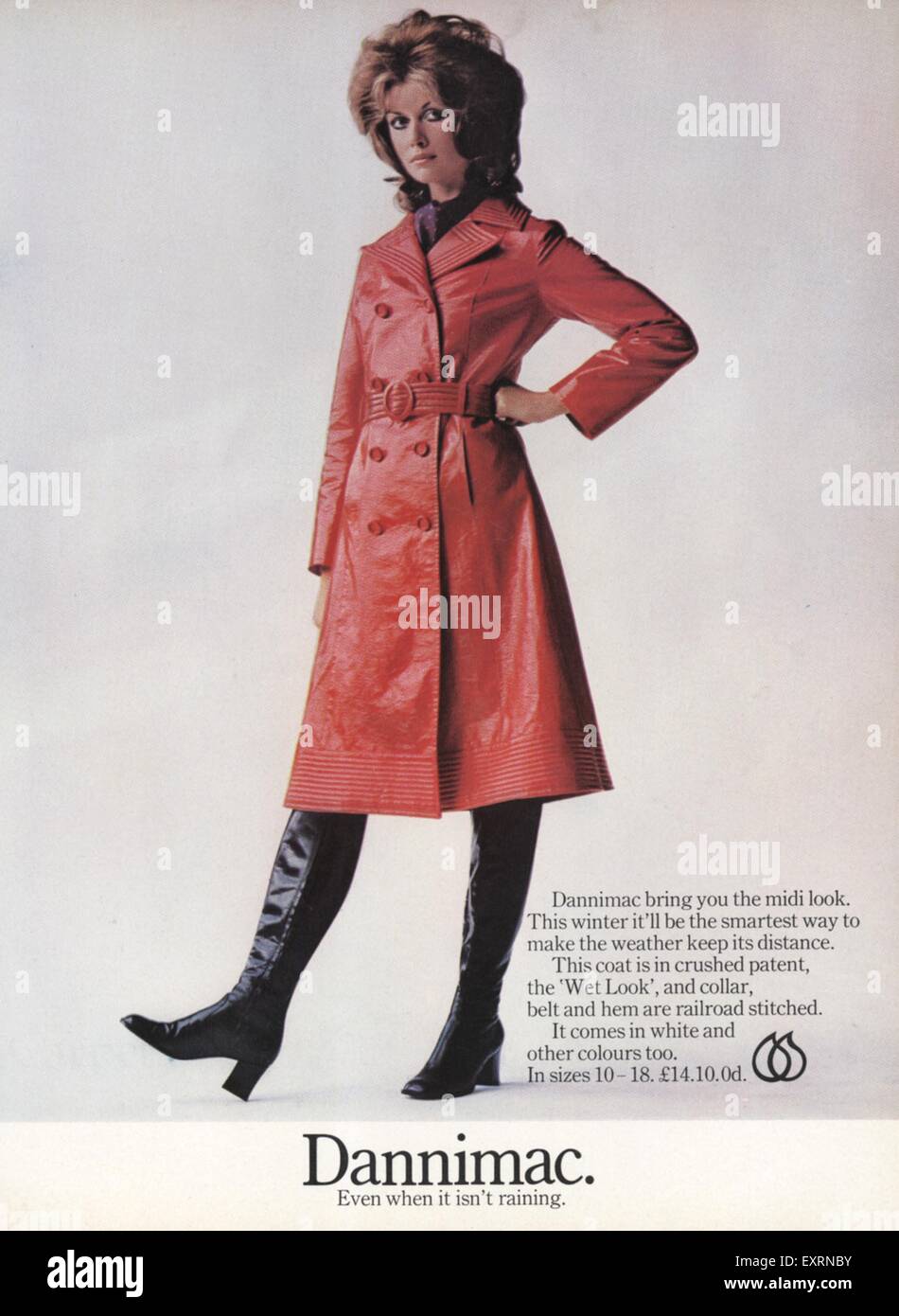 1970s UK Dannimac Magazine Advert Stock Photo