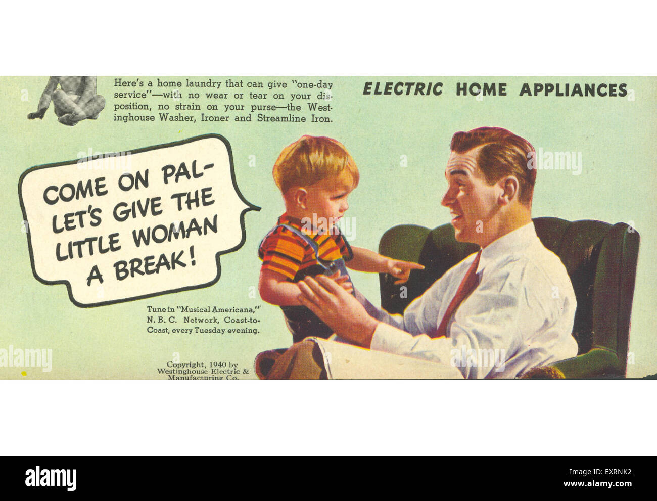1940s USA Westinghouse Magazine Advert (detail) Stock Photo