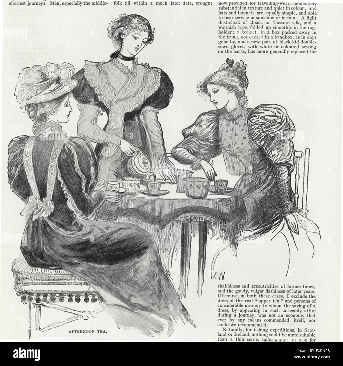 1900s UK Afternoon Tea Magazine Plate Stock Photo