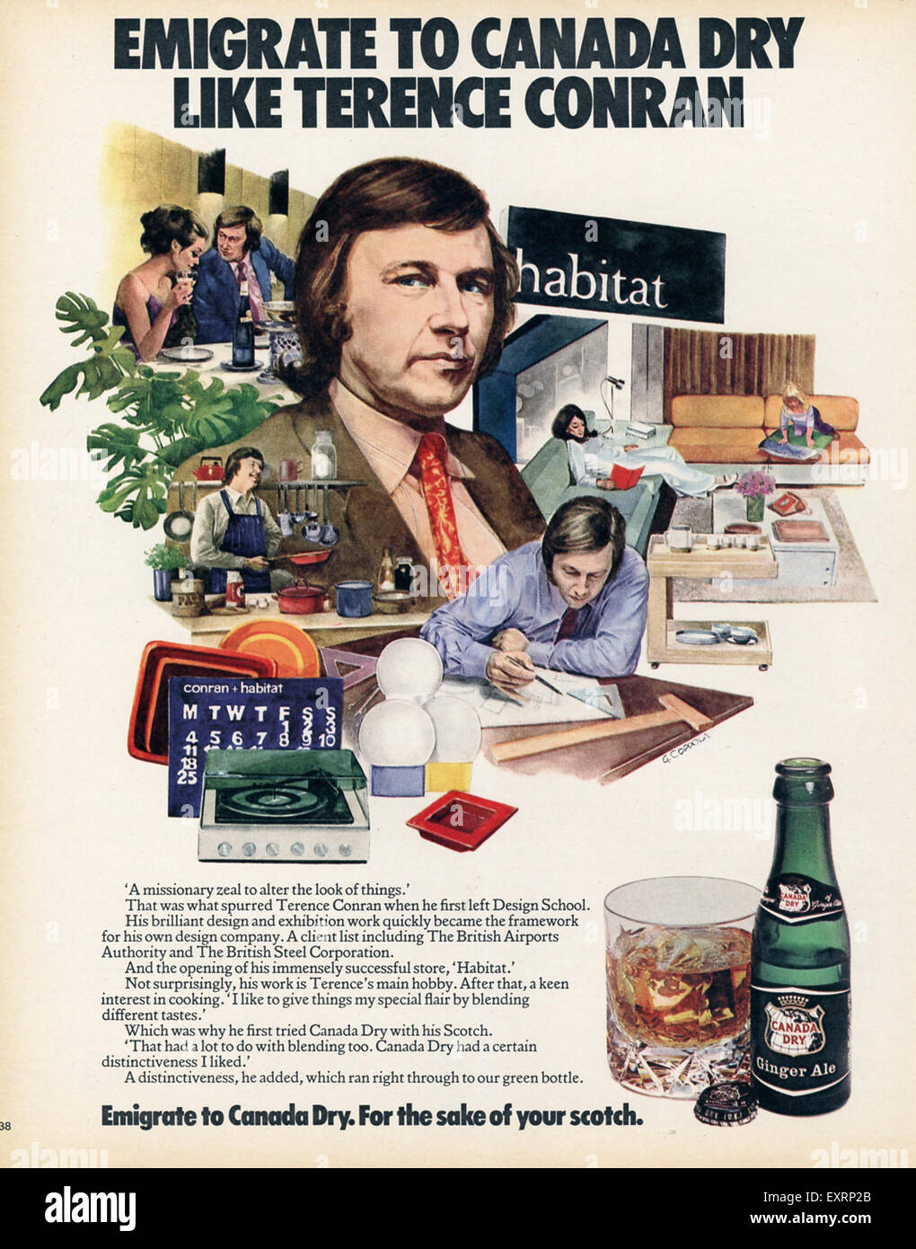 1970s UK Canada Dry Magazine Advert Stock Photo