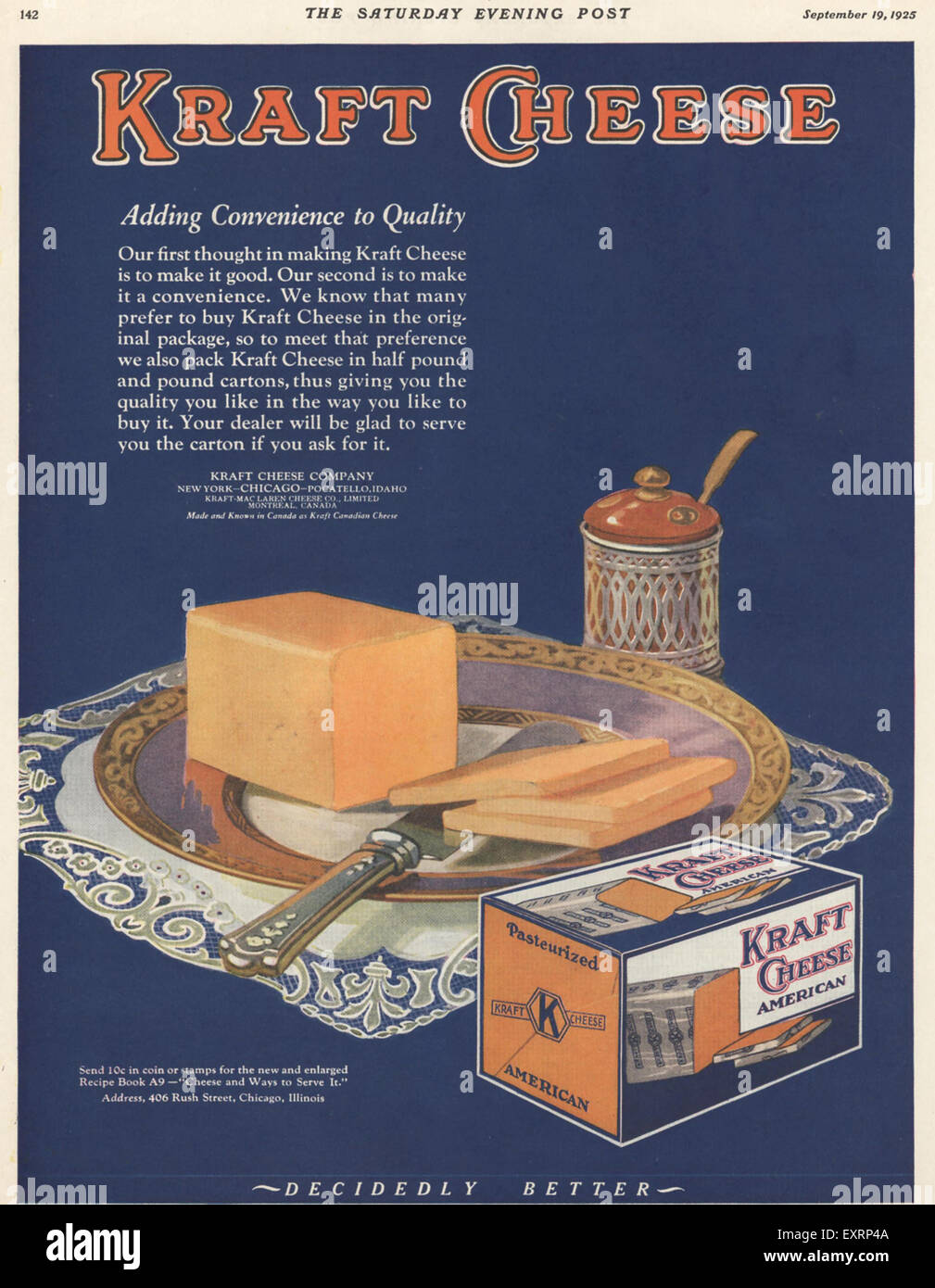 Kraft cheese 1920s hi-res stock photography and images - Alamy