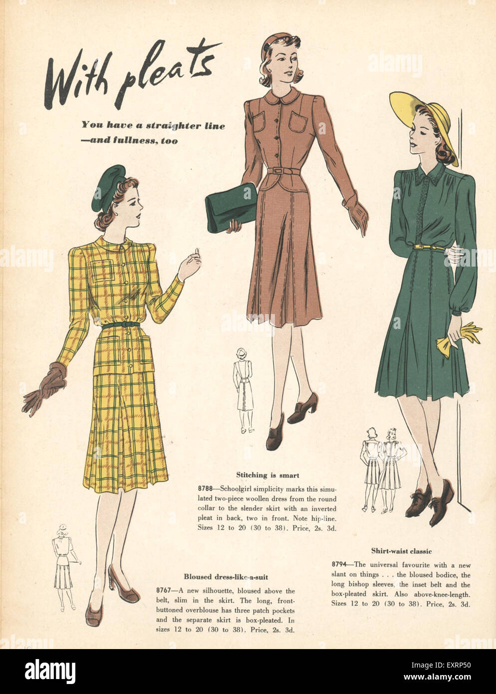 1940s UK Vogue Magazine Plate Stock Photo - Alamy