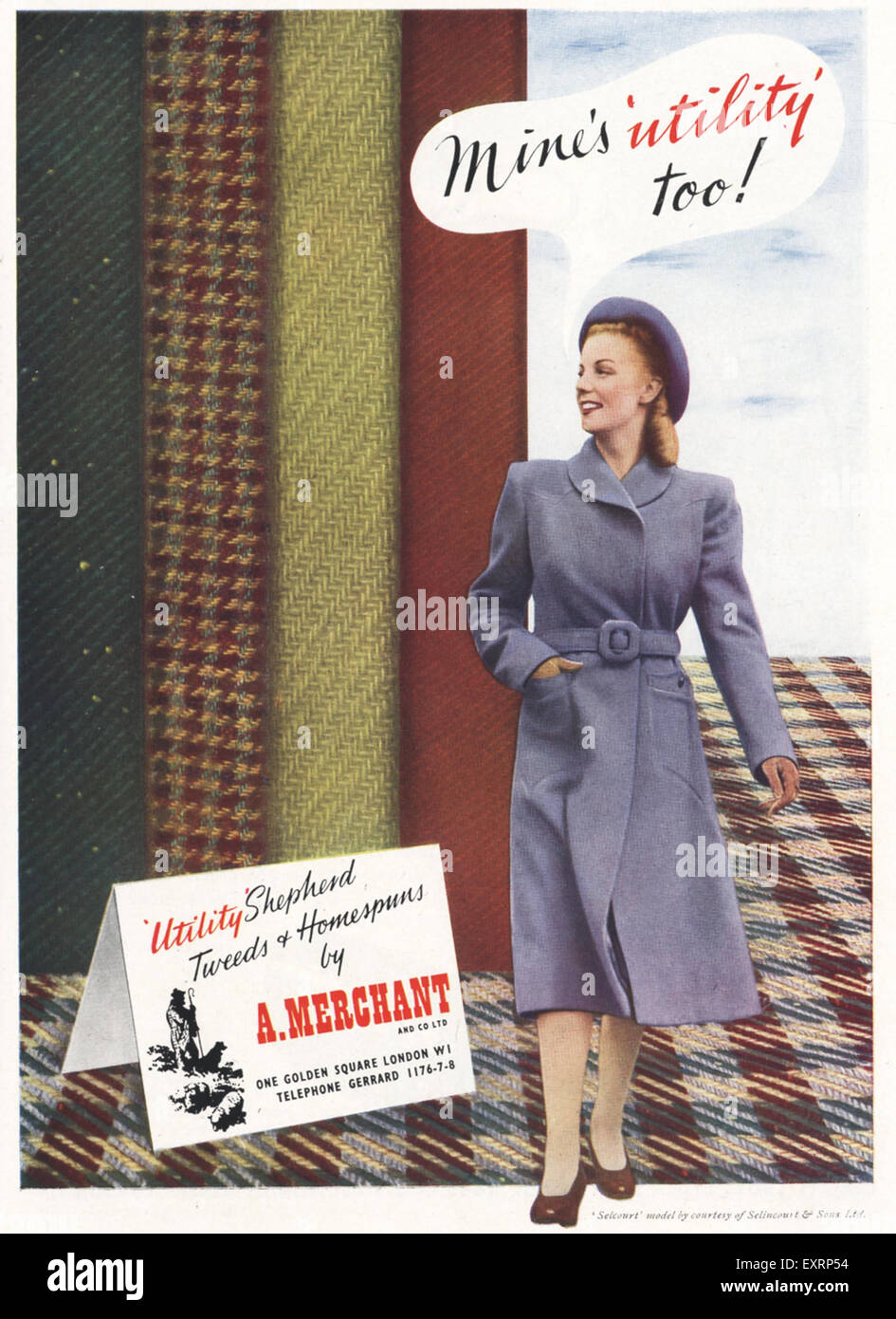 1940s UK A. Merchant Utility Clothing Magazine Advert Stock Photo Alamy