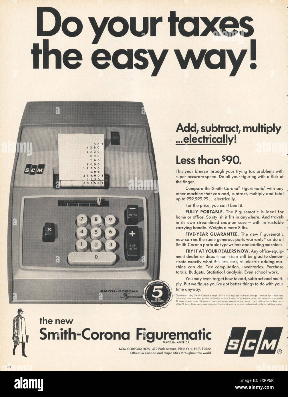 1960s USA Smith Corona Magazine Advert Stock Photo