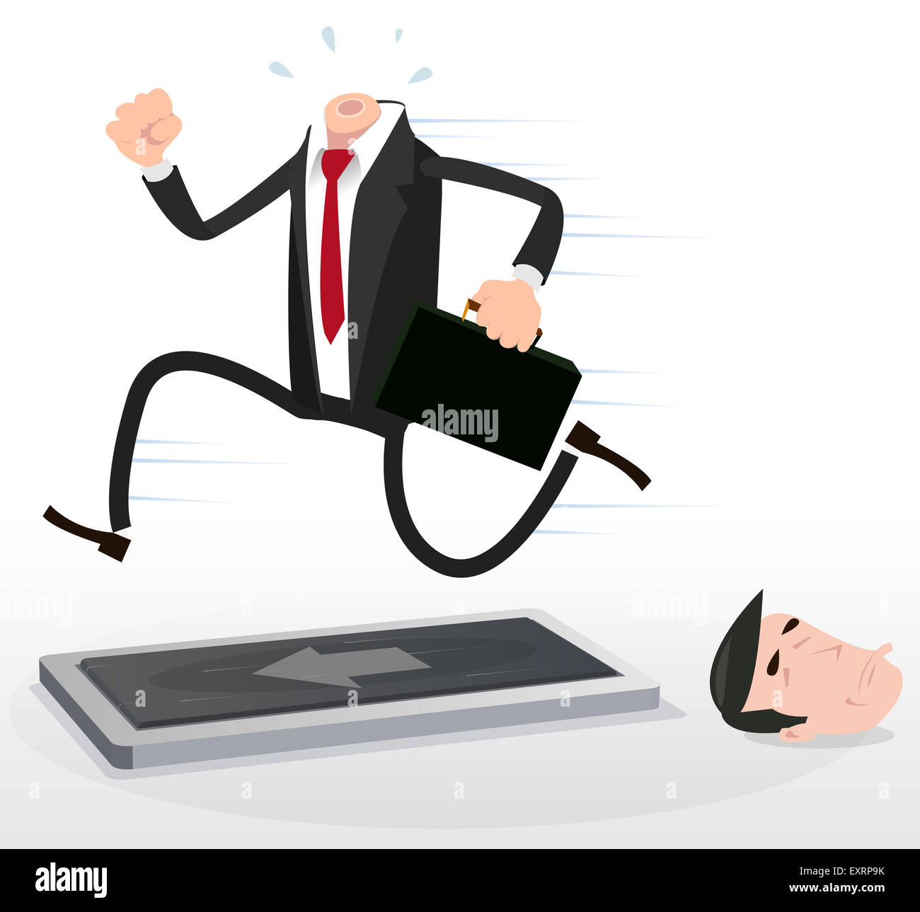 Illustration Of A Cartoon Businessman Character Running Blind On A Stock Photo Alamy