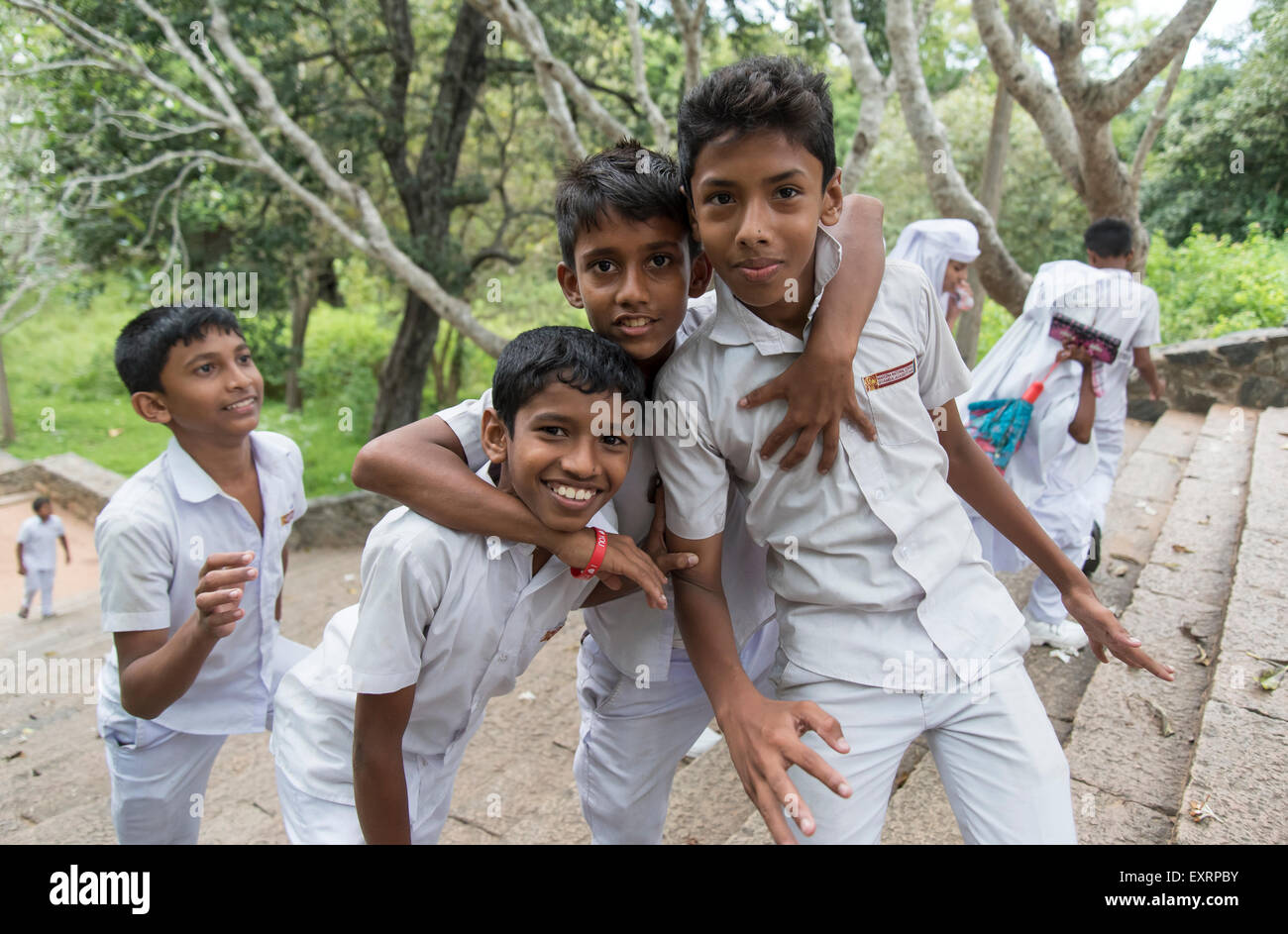 School Boys, Mihintale, Sri Lanka Stock Photo