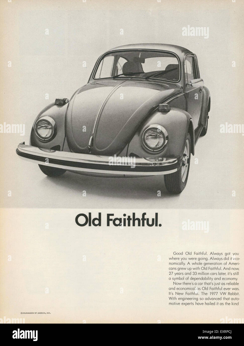 1970s USA Volkswagen Magazine Advert Stock Photo
