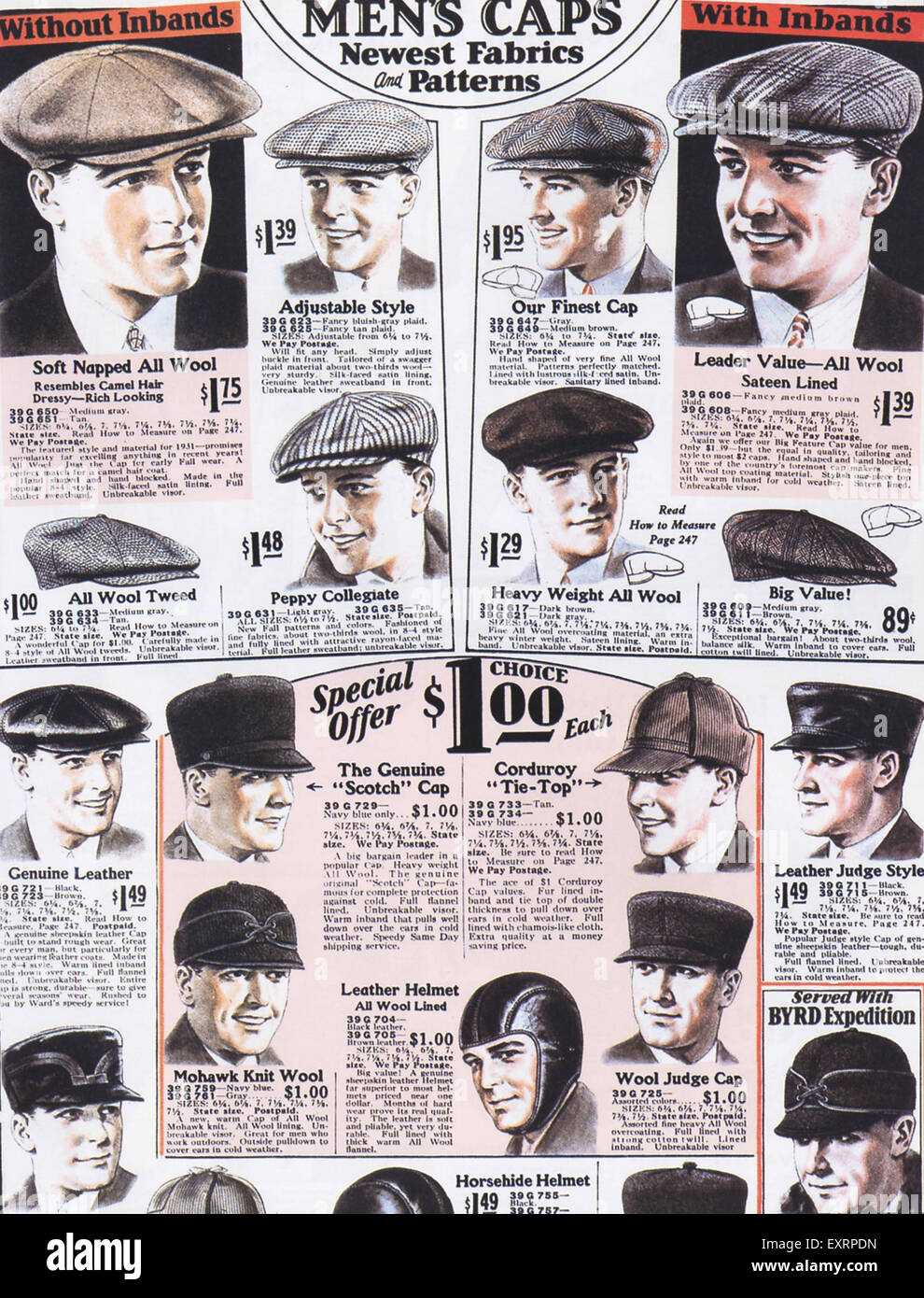 1930s USA Hats & Caps Magazine Advert Stock Photo - Alamy