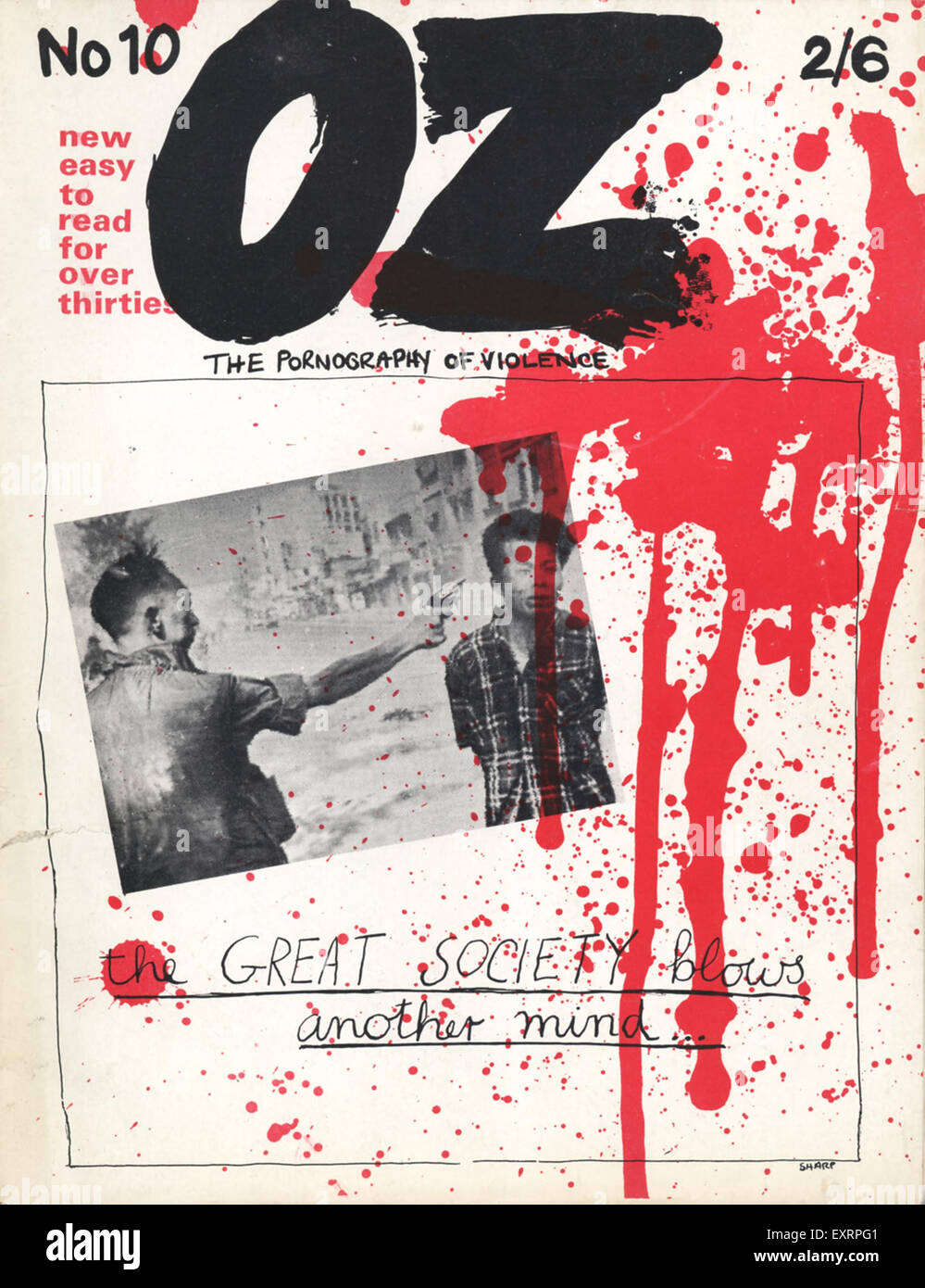 1960s UK Oz no 10 Magazine Cover Stock Photo