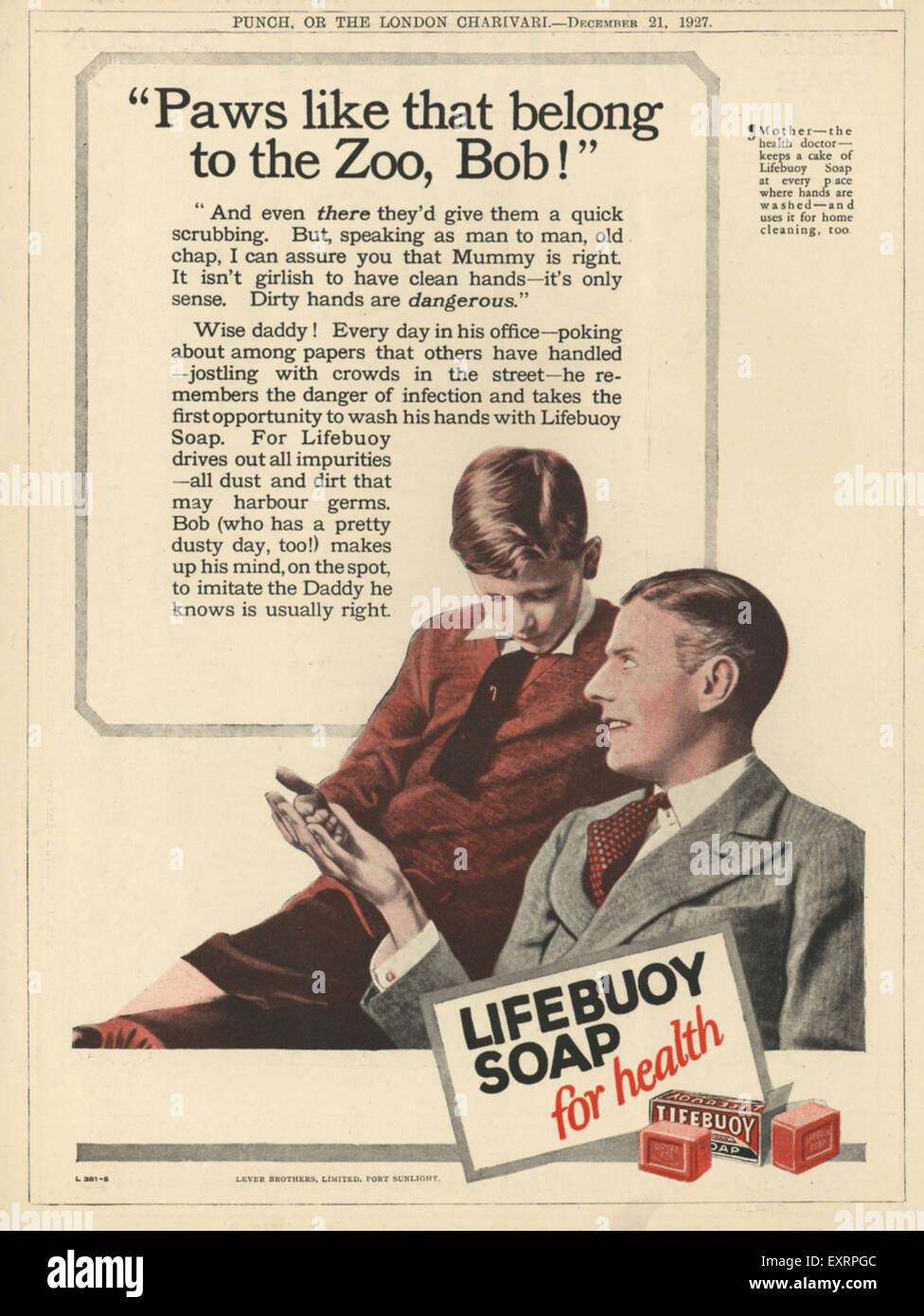 1920s UK Lifebuoy Magazine Advert Stock Photo