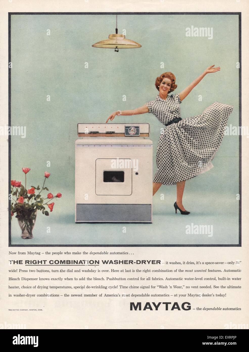 1950s USA Maytag Magazine Advert Stock Photo Alamy