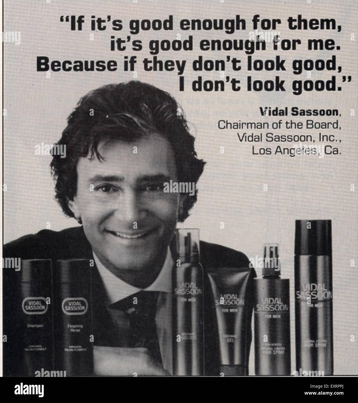 1980s USA Vidal Sassoon Magazine Advert Stock Photo