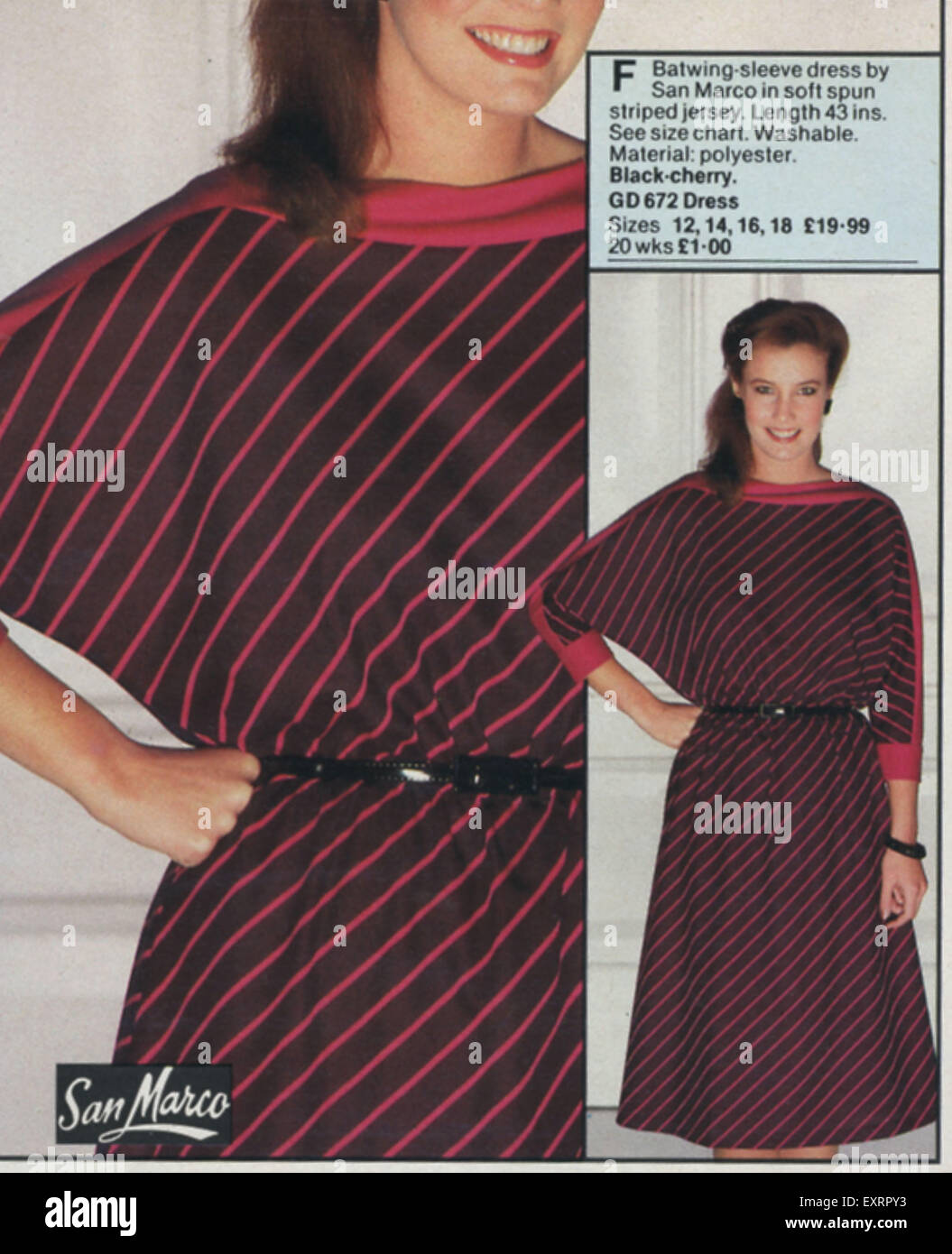 1980s UK Womens Fashion Catalogue/ Brochure Plate Stock Photo