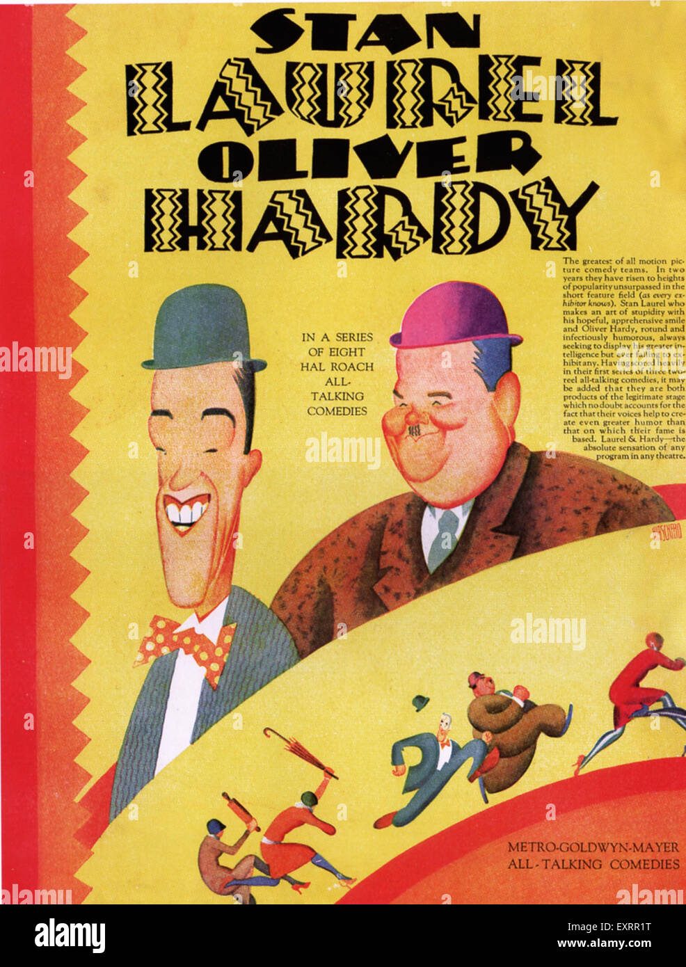 1920s USA Stan Laurel Oliver Hardy Film Poster Stock Photo