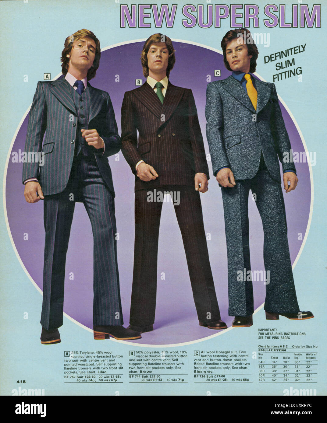 1970s UK Janet Frazer Mens Fashion Catalogue/ Brochure Plate Stock ...