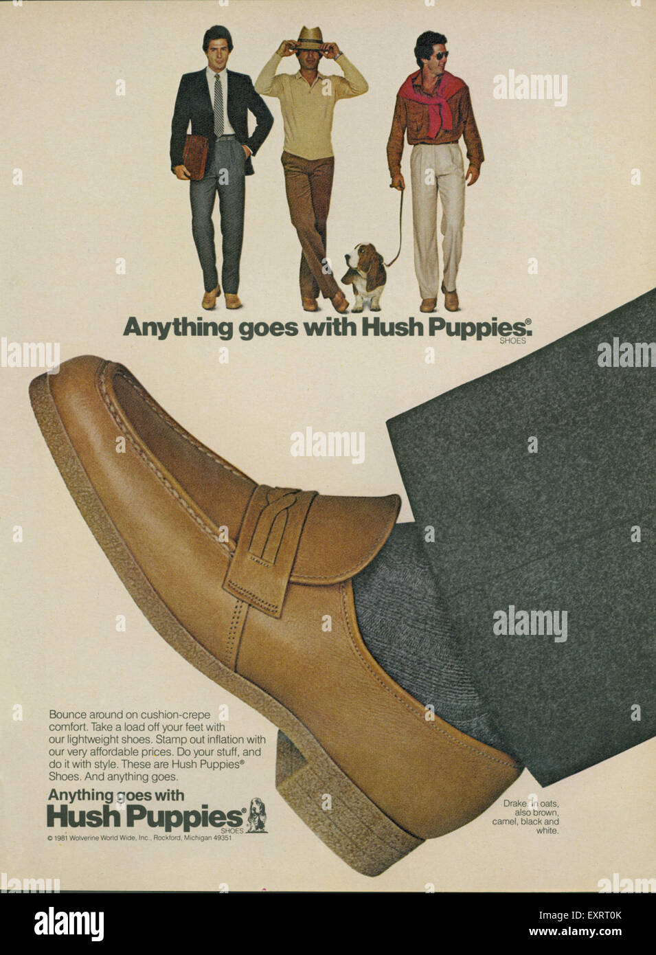 1980s UK Hush Puppies Magazine Advert Stock Photo Alamy