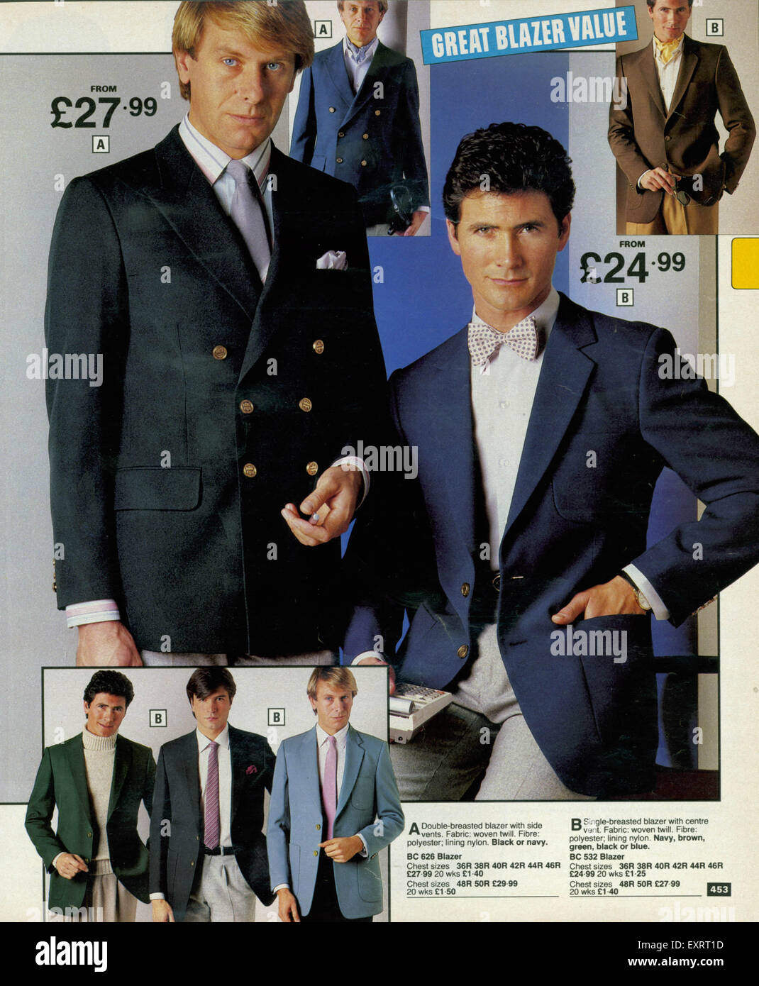 1980s UK Mens Fashion 1980s Catalogue/ Brochure Plate Stock Photo - Alamy