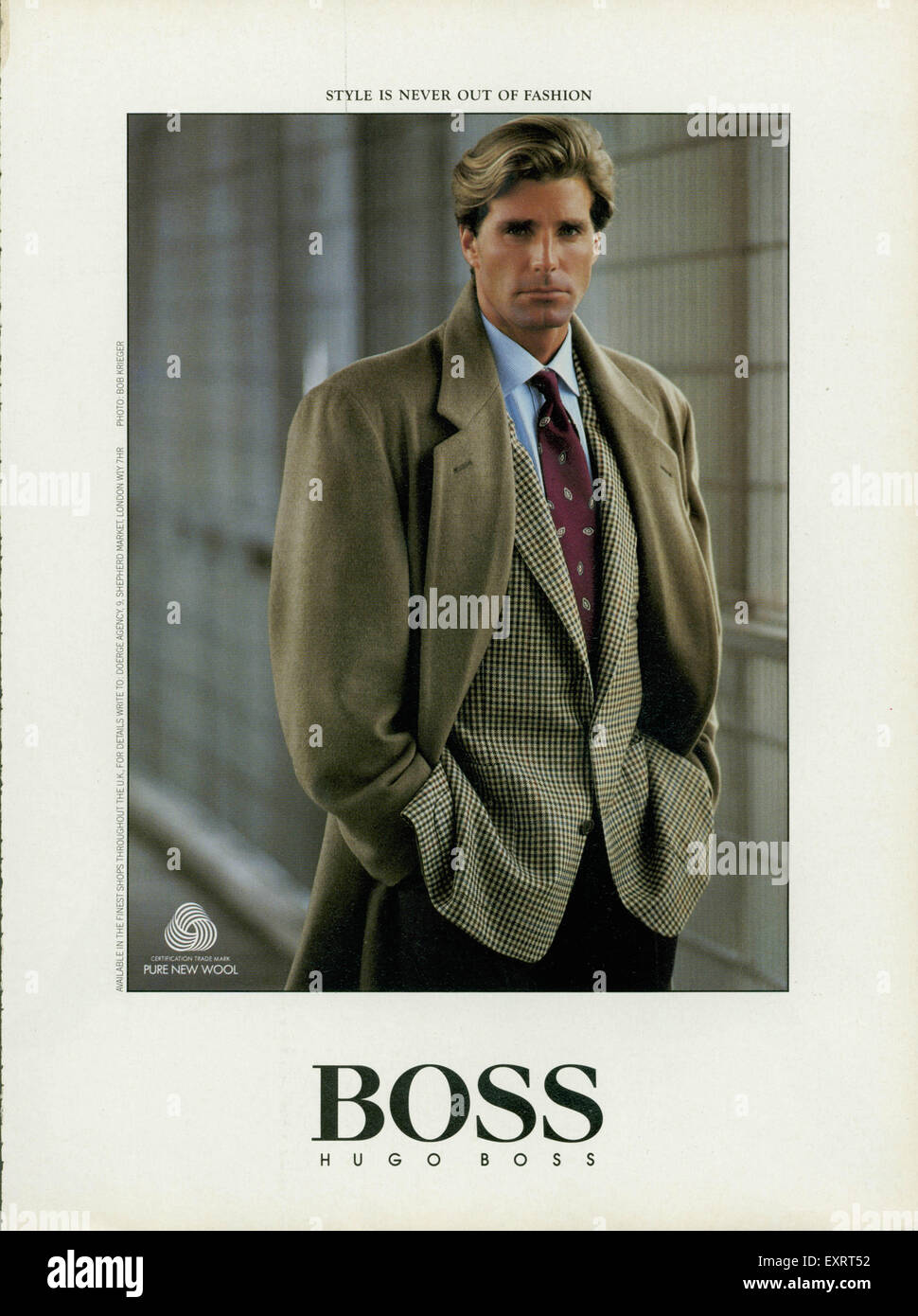 1980s UK Hugo Boss Magazine Advert Stock Photo - Alamy