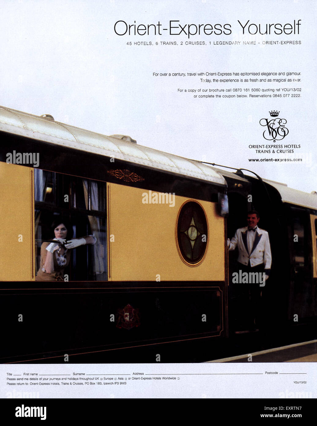 2000s UK Orient Express Magazine Advert Stock Photo