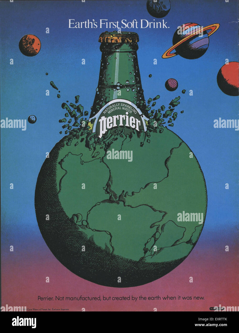 1980s USA Perrier Magazine Advert Stock Photo