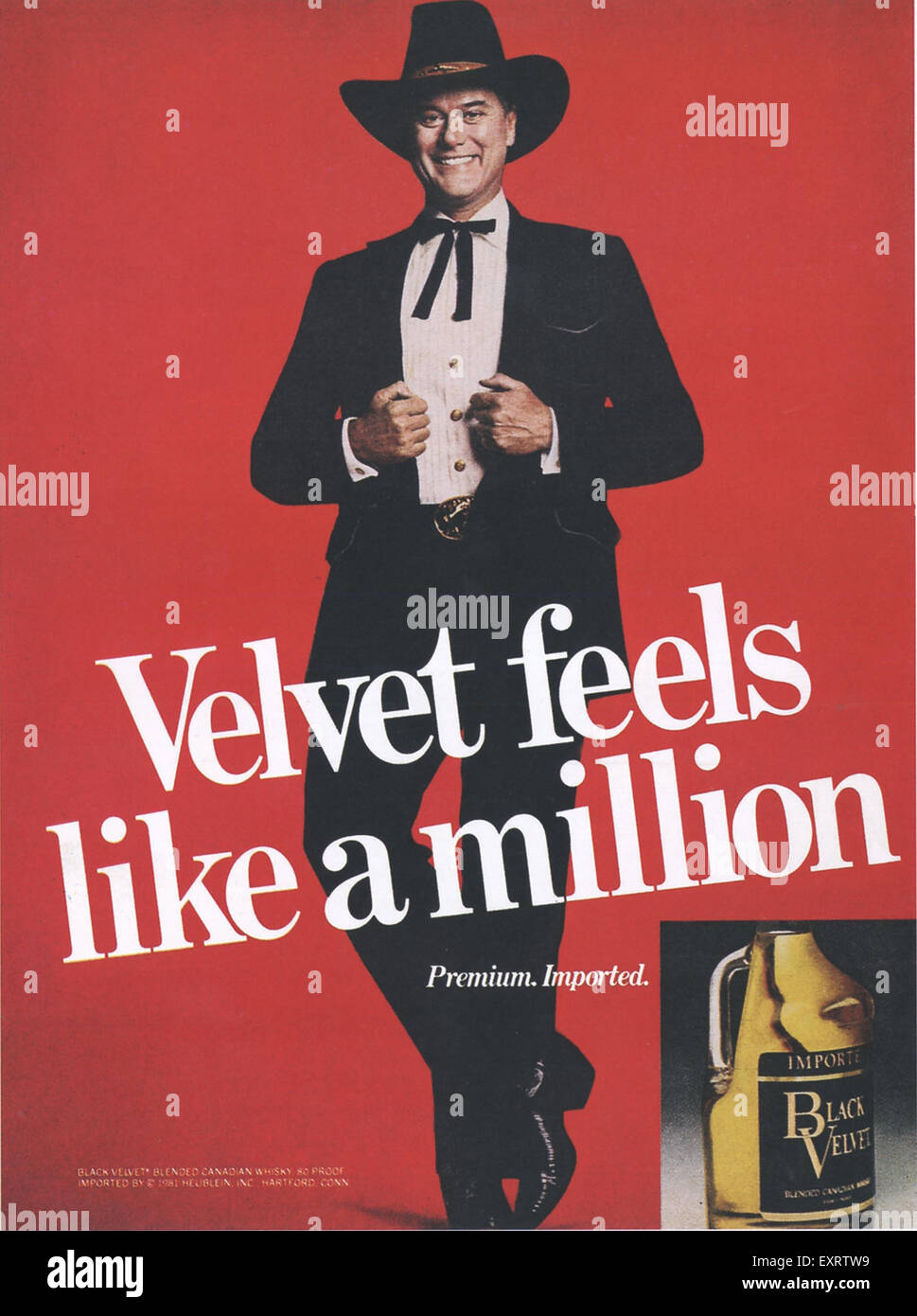 1980s USA Black Velvet Magazine Advert Stock Photo Alamy