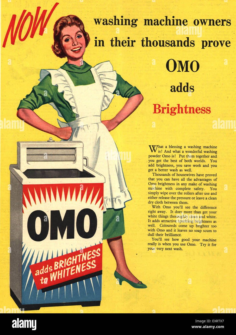 1950s UK Omo Magazine Advert Stock Photo