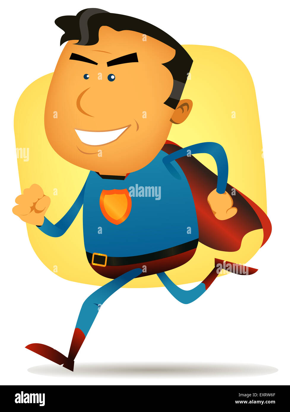 Happy cartoon superhero running smiling hi-res stock photography and images  - Alamy