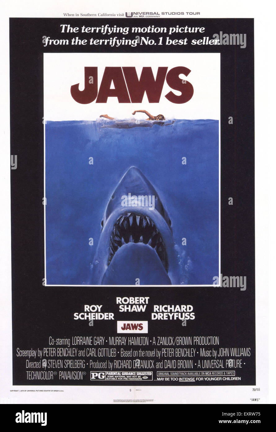1970s USA Jaws Film Poster Stock Photo