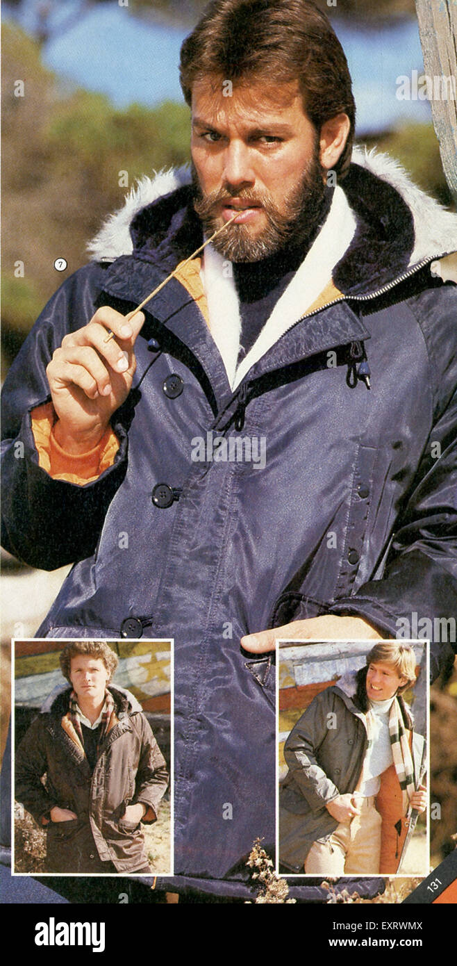 1980s Uk Mens Fashion 1980s Catalogue Brochure Plate Stock Photo