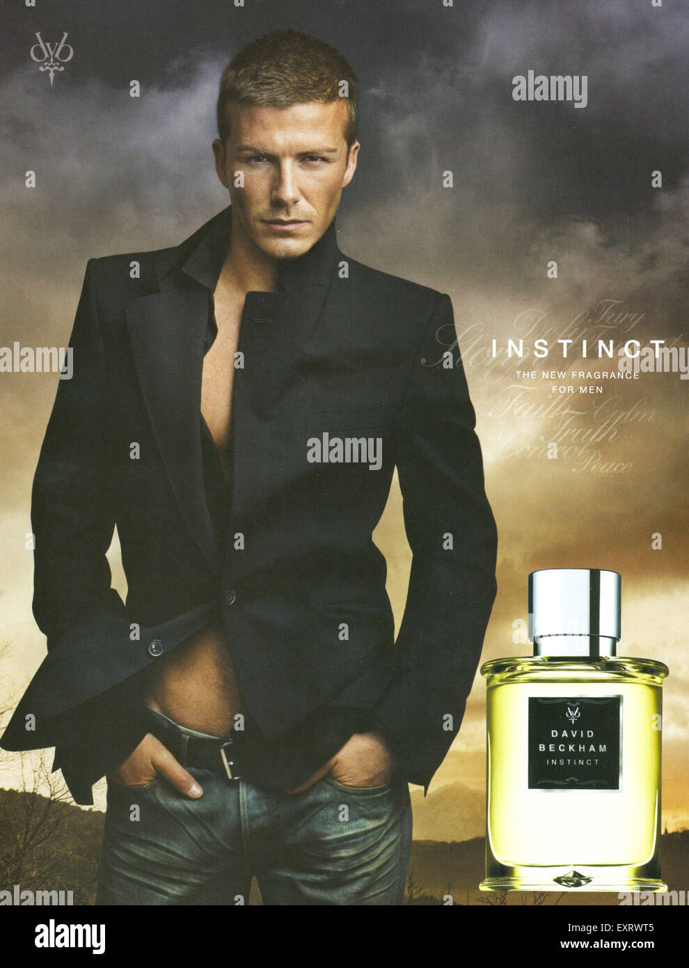 2000s UK David Beckham Instinct Magazine Advert Stock Photo
