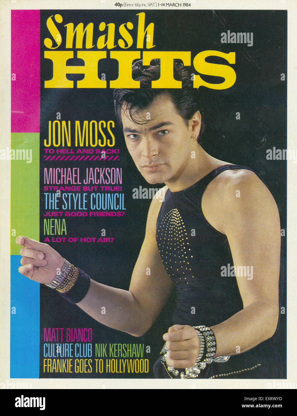 1980s UK Smash Hits Magazine Cover Stock Photo