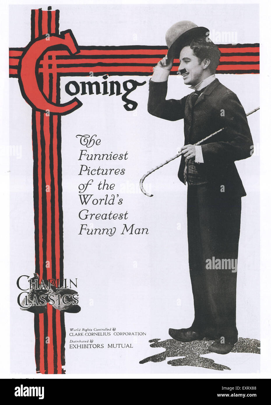 1910s USA Charlie Chaplin Poster Stock Photo
