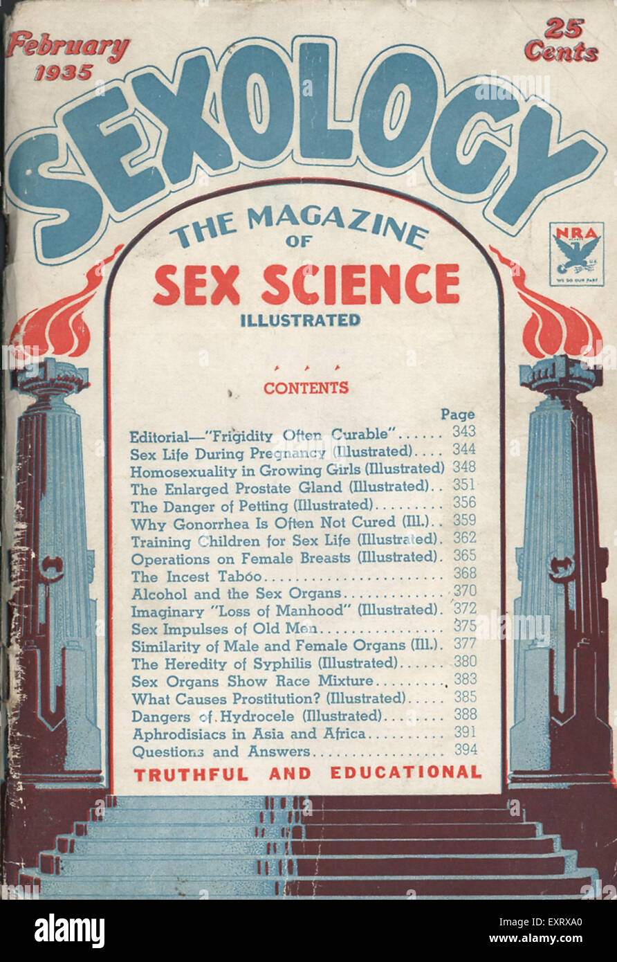1930s USA Sexology Magazine Cover Stock Photo
