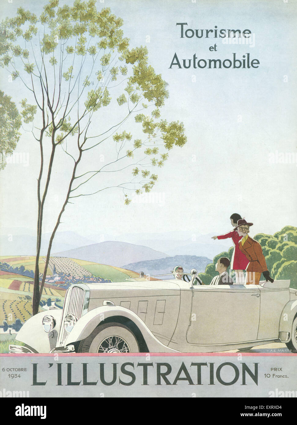 1930s France L'Illustration Magazine Cover Stock Photo