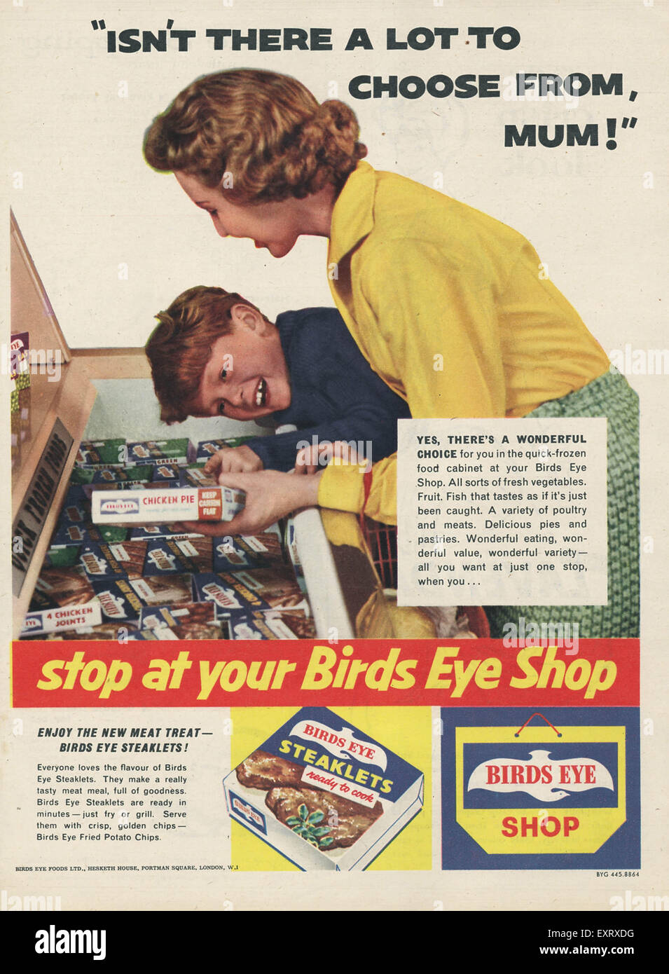 1950s UK Birds Eye Magazine Advert Stock Photo Alamy