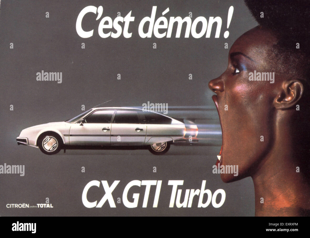 1980s France Citroen CX GTI Turbo Postcard Stock Photo