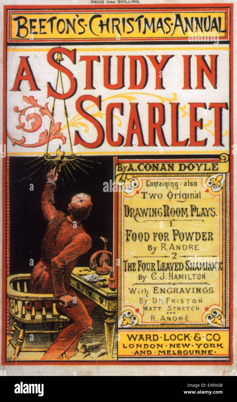 1900s UK A Study In Scarlet Book Cover Stock Photo